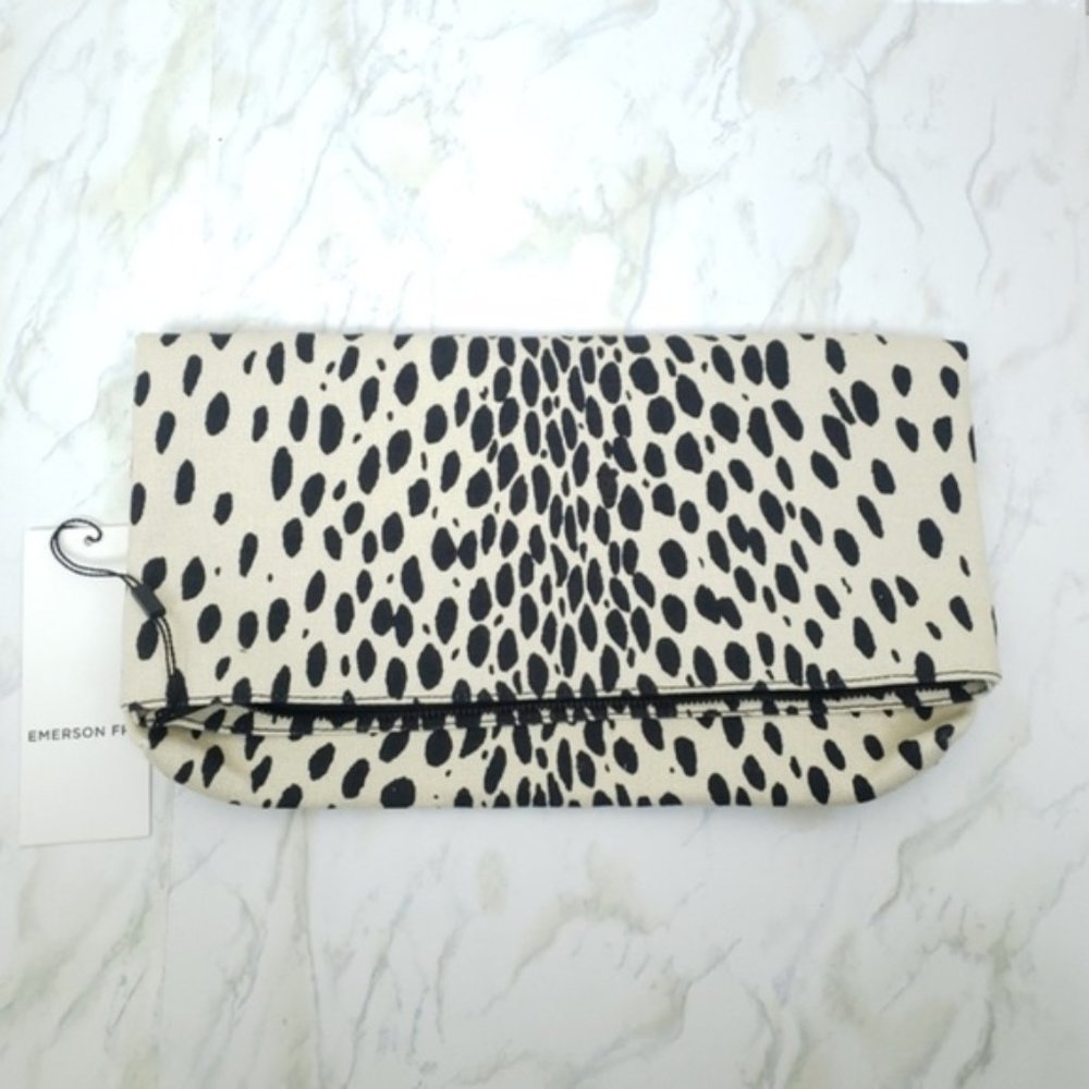 NWOT Emerson Fry Signature Leopard Print Fold Over